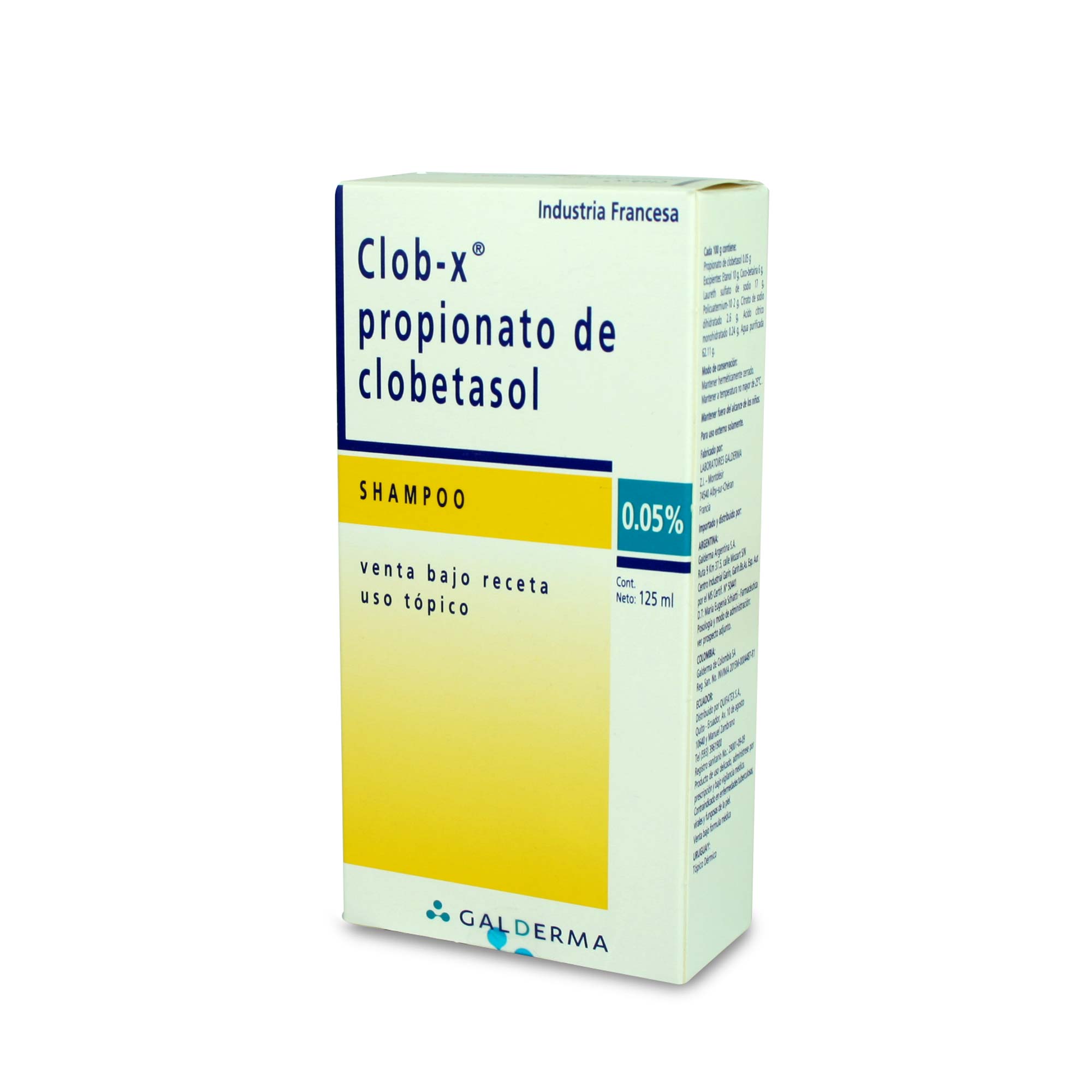 ClobX Shampoo Clobetasol Propionato 0,05 125ML Farmacia Belgochilena