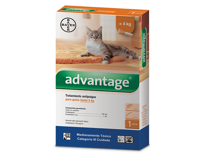 Advantage Pipeta Antiparasitario Externo Gatos+4Kg