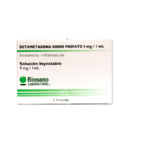 Betametasona 4mg x 5 ampollas inyectable