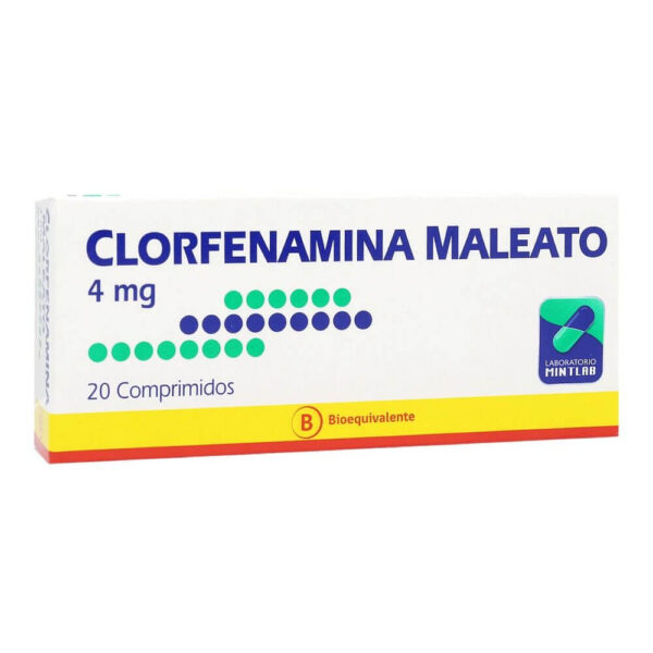Clorfenamina Maleato 4 mg / 20 Comprimidos