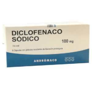 DICLOFENACO 100MG / 8 Cápsulas con Granúlanos Recubiertos de Liberación Prolongada