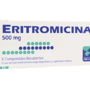 Eritromicina 500mg / 8 Comprimidos Recubiertos