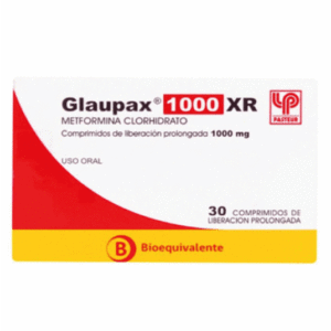 Glaupax XR Metformina 1000 mg / 30 Comprimidos de Liberación Prolongada