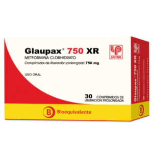 Glaupax XR Metformina 750 mg / 30 Comprimidos de Liberación Prolongada