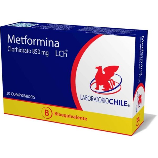 Metformina Clorhidrato 850mg / 30 Comprimidos Recubiertos