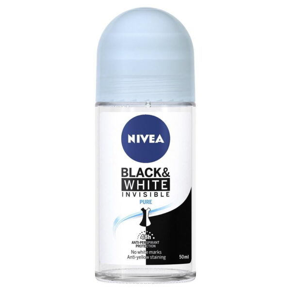 Nivea Desodorante Roll On Black & White Invisible Pure  / 50 ml
