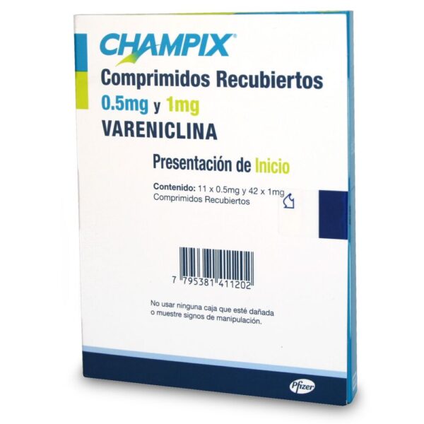 Champix 0.5 y 1 mg / 11 y 42 Comprimidos Recubiertos