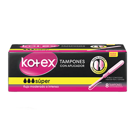 Kotex Tampones Super 8 Unidades Farmacia Belgochilena